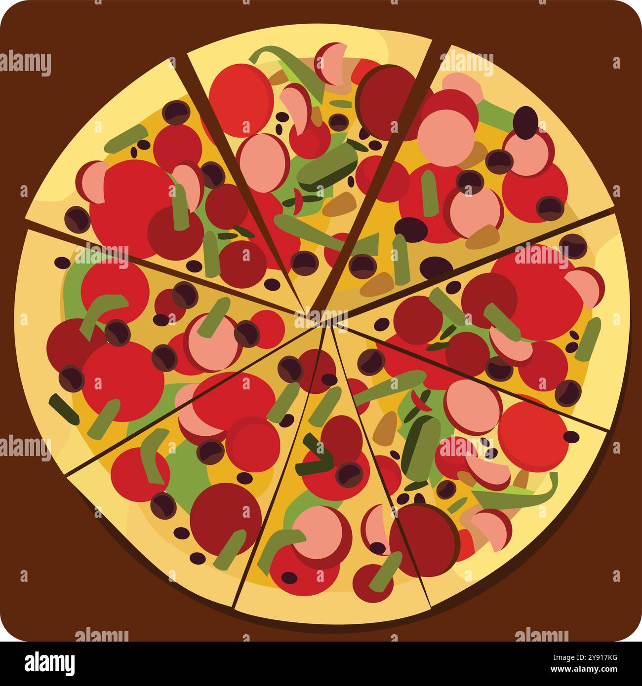 Pizza Italienische Küche Stock Vektor