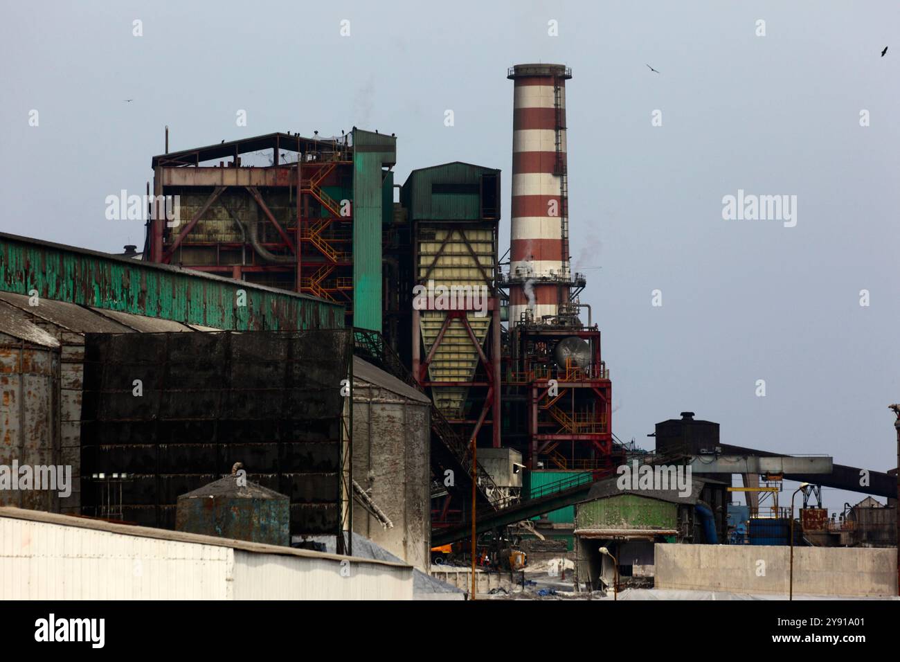 Ansicht eines Teils des thermoelektrischen Kraftwerks, Tocopilla, Chile Stockfoto