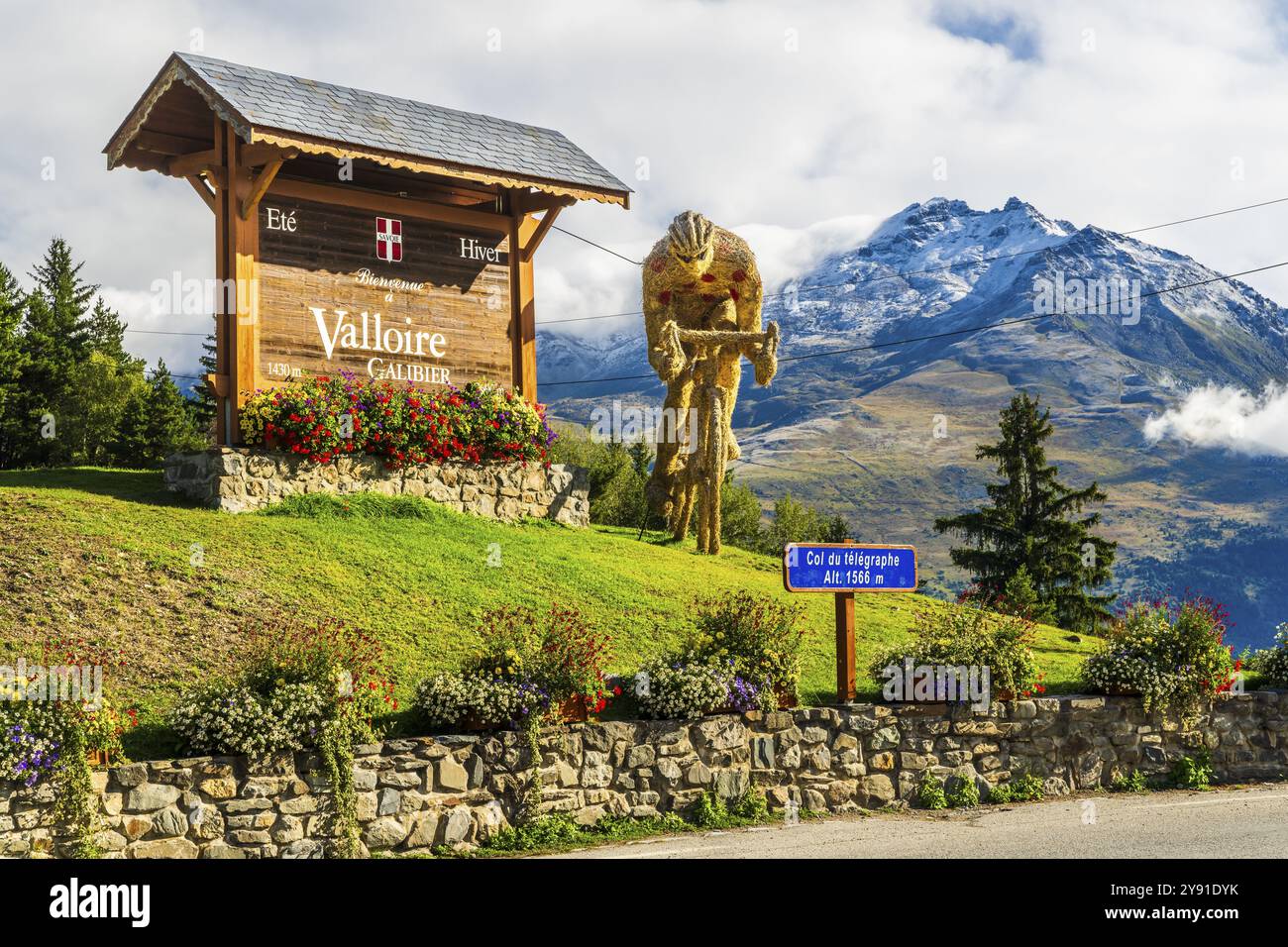 Route des Grandes Alpes, Pass Col du Telegraph, Departement Savoie, Savoier Alps, Region Auvergne-Rhone-Alpes, Frankreich, Europa Stockfoto