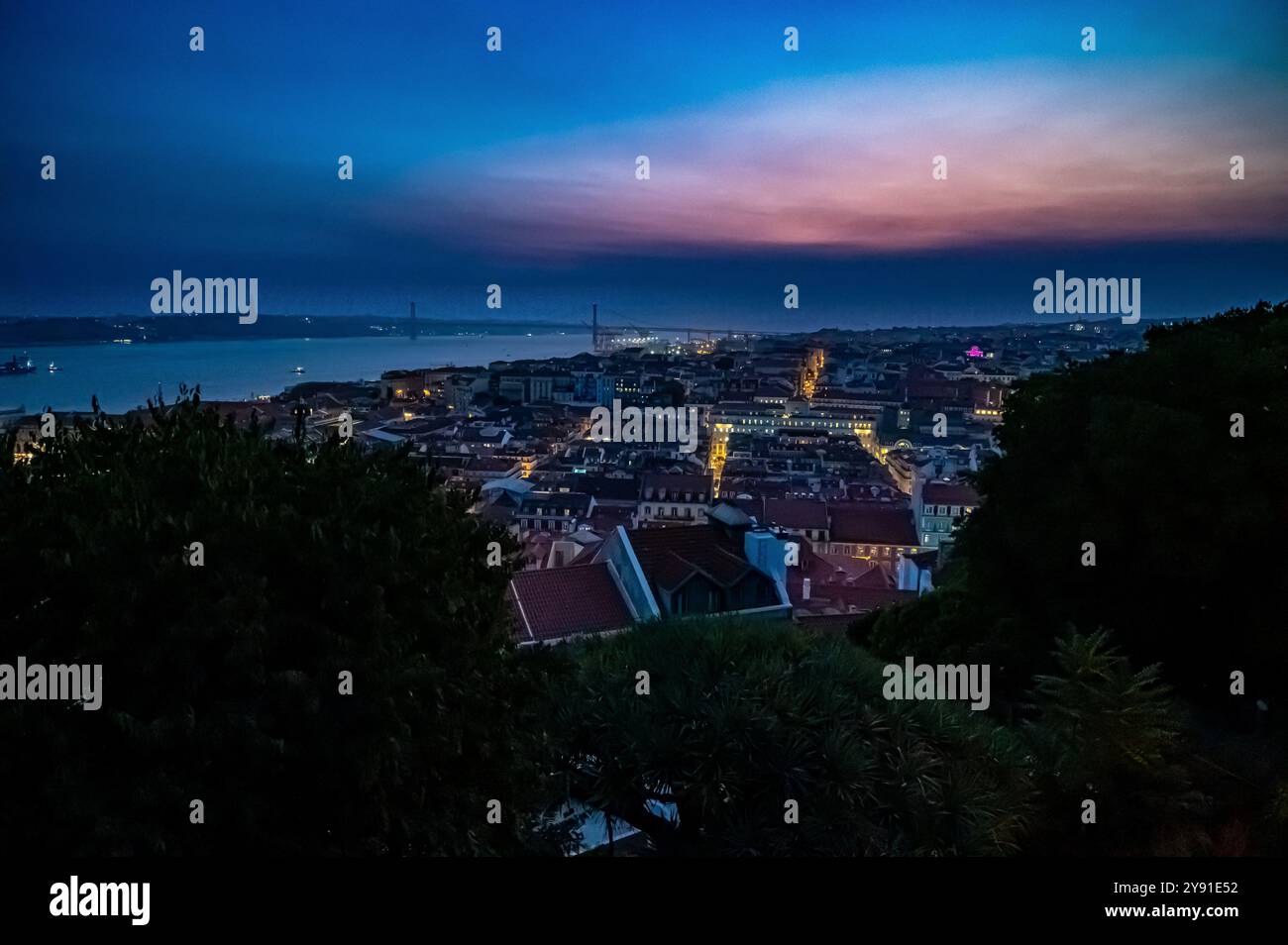 Lissabon, Portugal Sonnenuntergang Stockfoto