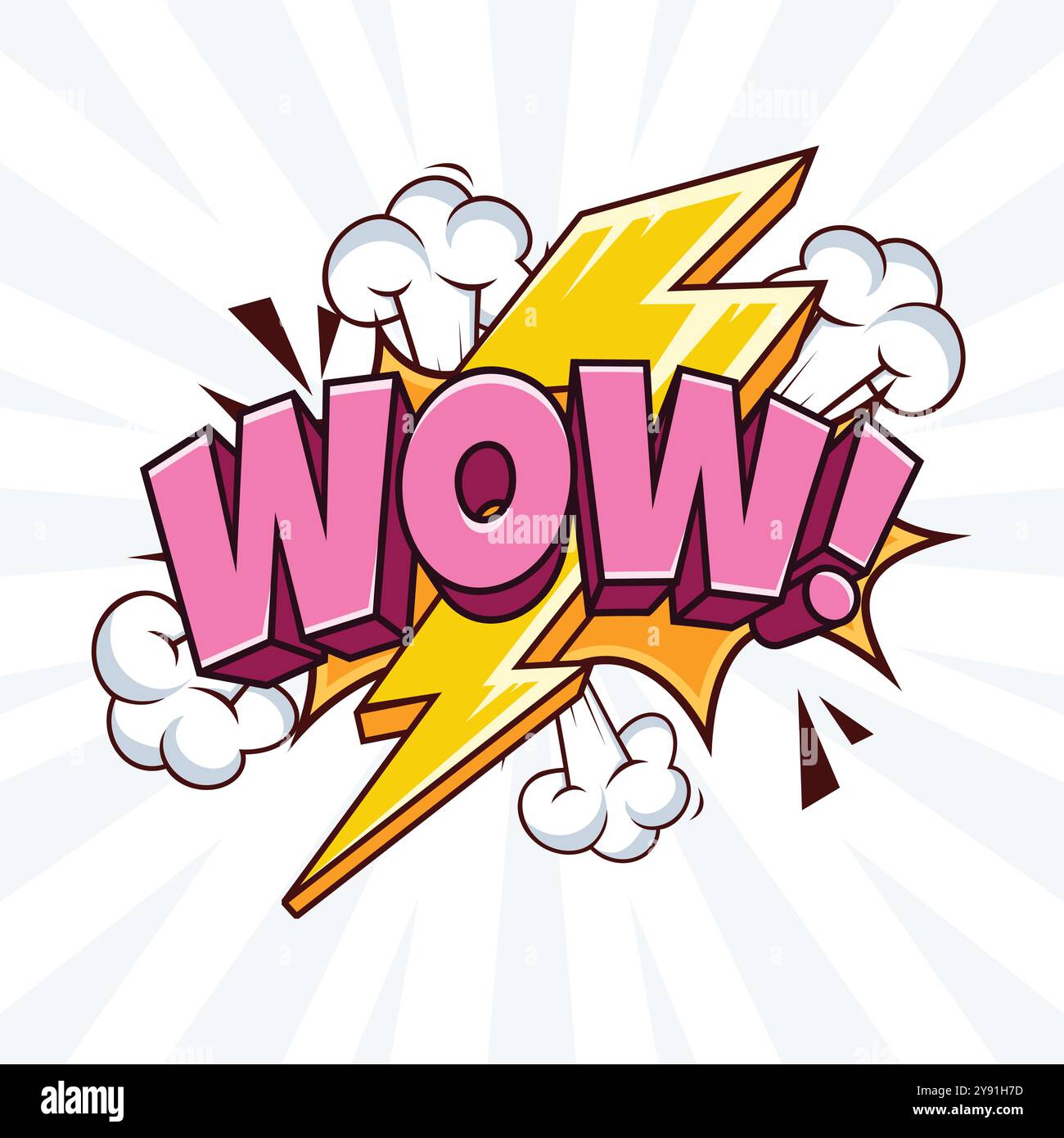 Wow 3D Text Comic Cartoon Vector Design Vorlage Stock Vektor