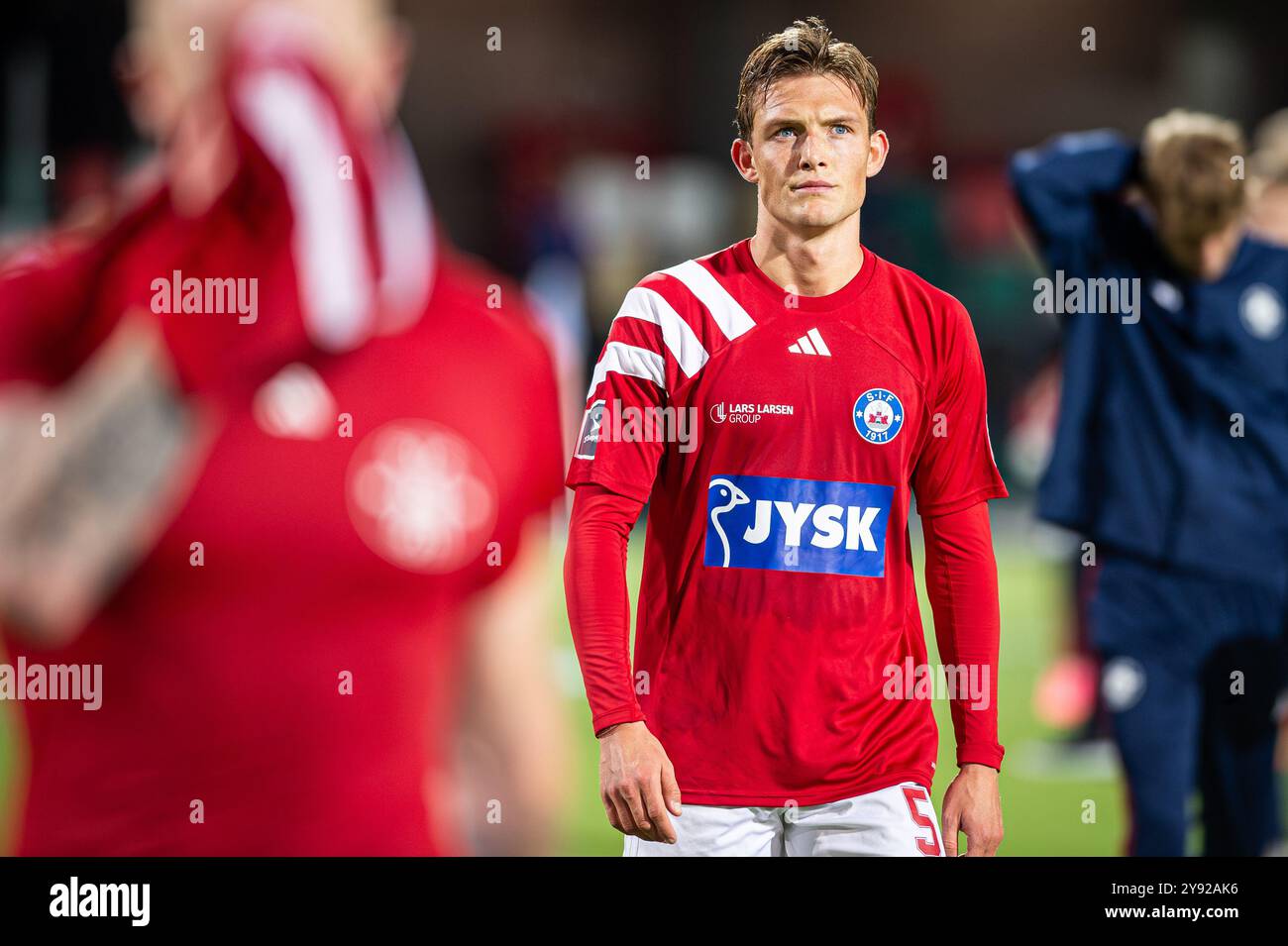 Silkeborg, Dänemark. Oktober 2024. Oliver Sonne von Silkeborg IF gesehen nach dem 3F Superliga-Spiel zwischen Silkeborg IF und FC Kopenhagen im JYSK Park in Silkeborg. Stockfoto