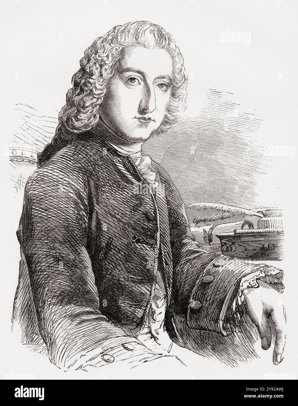 William Pitt, 1. Earl of Chatham, alias Chatham oder Pitt the Ältester, 1708–1778. Britischer Staatsmann und Premierminister von Großbritannien, 1766-1768. Von einem Druck aus dem 19. Jahrhundert Stockfoto