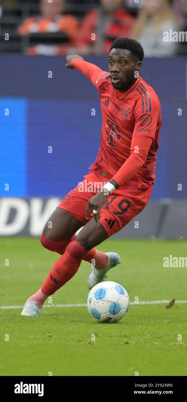 Frankfurt, Deutschland. Oktober 2024. Alphonso Davies fotografiert beim Fußball Bundesliga Spiel Eintracht Frankfurt gegen den FC. Bayern München. Am 6.9.2024 in Frankfurt. Quelle: dpa/Alamy Live News Stockfoto