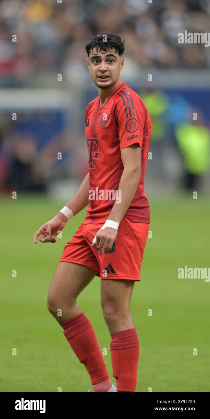 Frankfurt, Deutschland. Oktober 2024. Aleksandar Pavlovic. Fotografiert beim Fußball Bundesliga Spiel Eintracht Frankfurt gegen den FC. Bayern München. Am 6.9.2024 in Frankfurt. Quelle: dpa/Alamy Live News Stockfoto