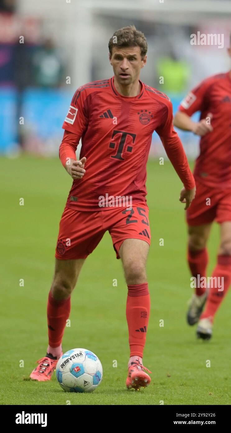 Frankfurt, Deutschland. Oktober 2024. Thomas. Müller fotografiert beim Fußball Bundesliga Spiel Eintracht Frankfurt gegen den FC. Bayern München. Am 6.9.2024 in Frankfurt. Quelle: dpa/Alamy Live News Stockfoto