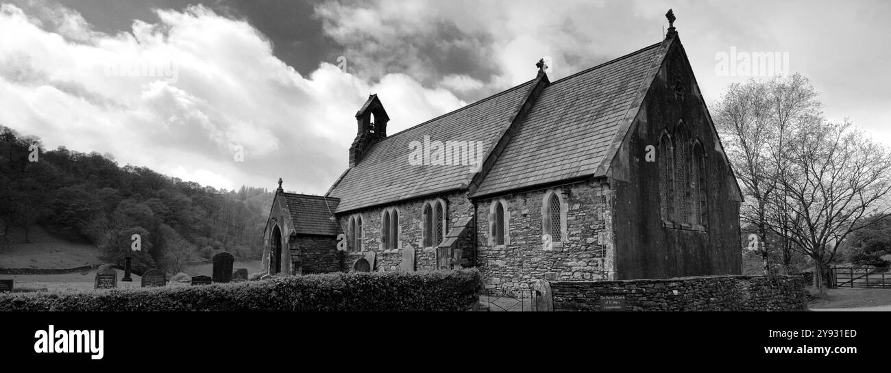 Sommerblick über St Marys Church, Sadgill Village, Lake District National Park, Cumbria, England, Großbritannien Stockfoto