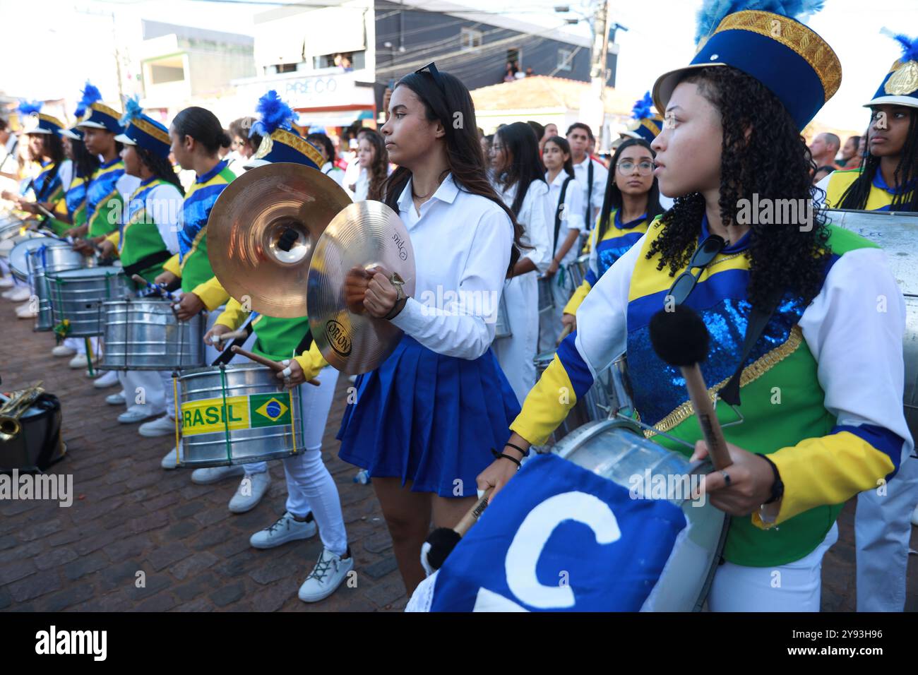 Boninal, bahia, brasilien - 2. oktober 2024: Marschkapelle einer öffentlichen Schule in Bahia. Stockfoto