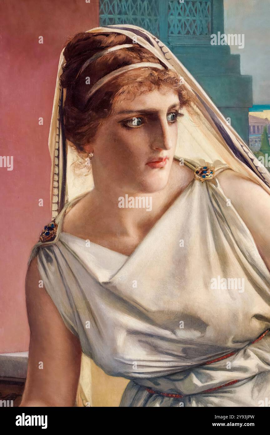 Hypatia of Alexandria (ca. 350/370-415 n. Chr.), neplatonischer Philosoph, Astronom und Mathematiker, Porträtmalerei in Öl auf Leinwand von Julius Kronberg, 1889 Stockfoto