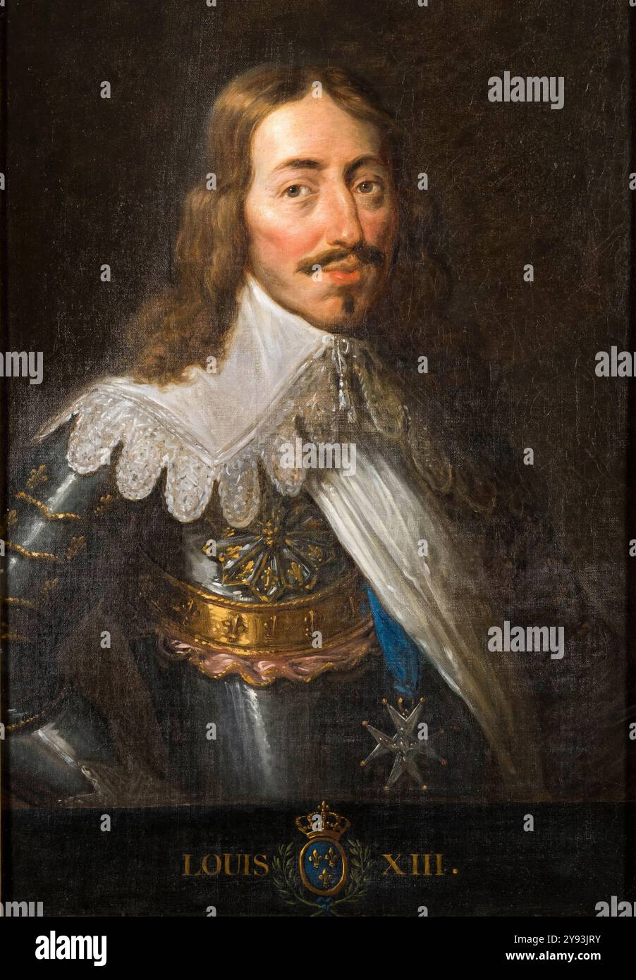 Ludwig XIII. (1601-1643), König von Frankreich (1610-1643), Portraitgemälde in Öl auf Leinwand, Französische Schule, 1600-1699 Stockfoto