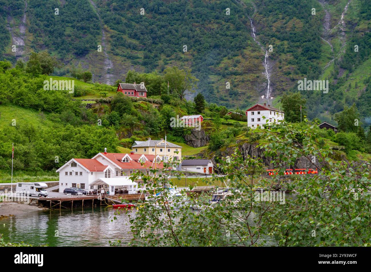 Blick von der Bergen Railway Route von Myrdal nach Flam, Norwegen, Skandinavien und Europa Stockfoto