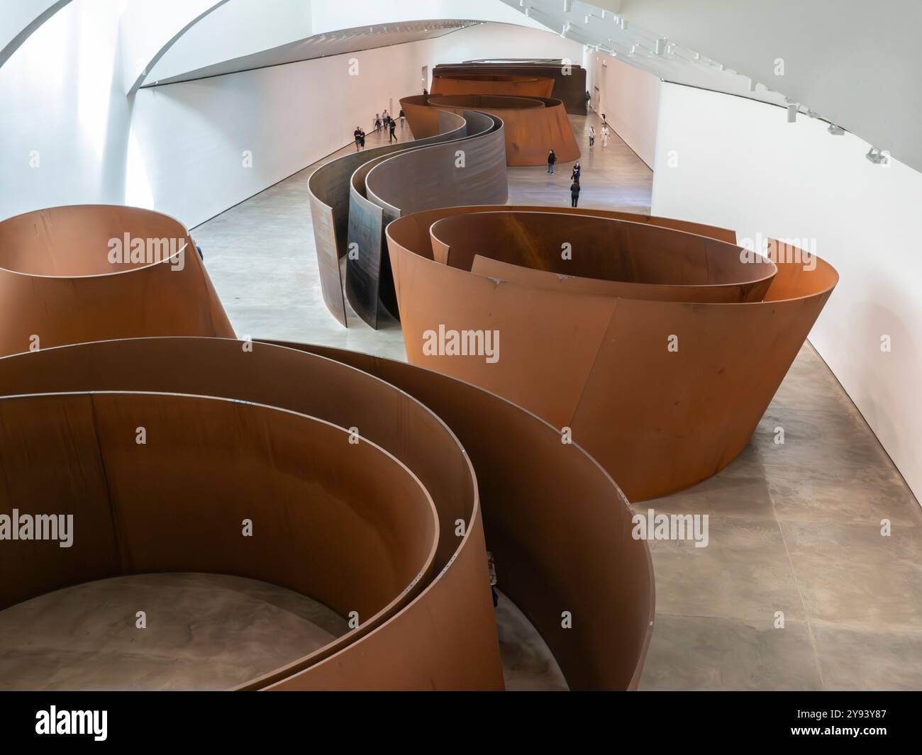 The Matter of Time, eine Skulptur aus Stahl von Richard Serra, Permanent Collection, Guggenheim Museum, Bilbao, Baskenland, Spanien, Europa Stockfoto