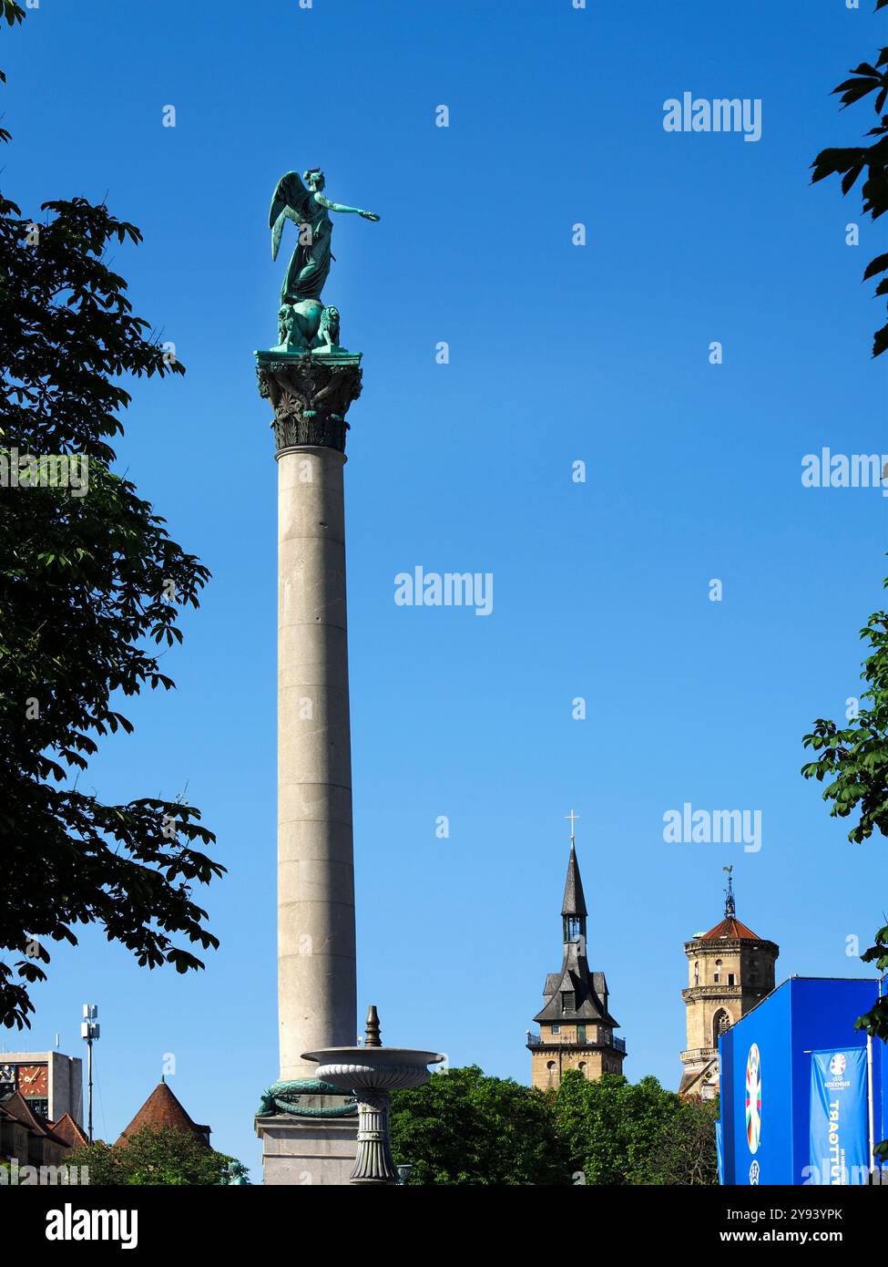 Die Jubiläumssäule am Schlossplatz, Stuttgart, Baden-Württemberg, Deutschland, Europa Stockfoto