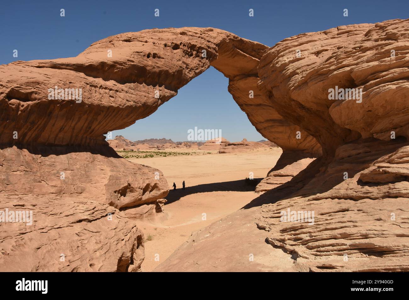 Rainbow Arch, in Sandstein, nördlich von Al Ula, Nordwesten Saudi-Arabiens, Naher Osten Stockfoto