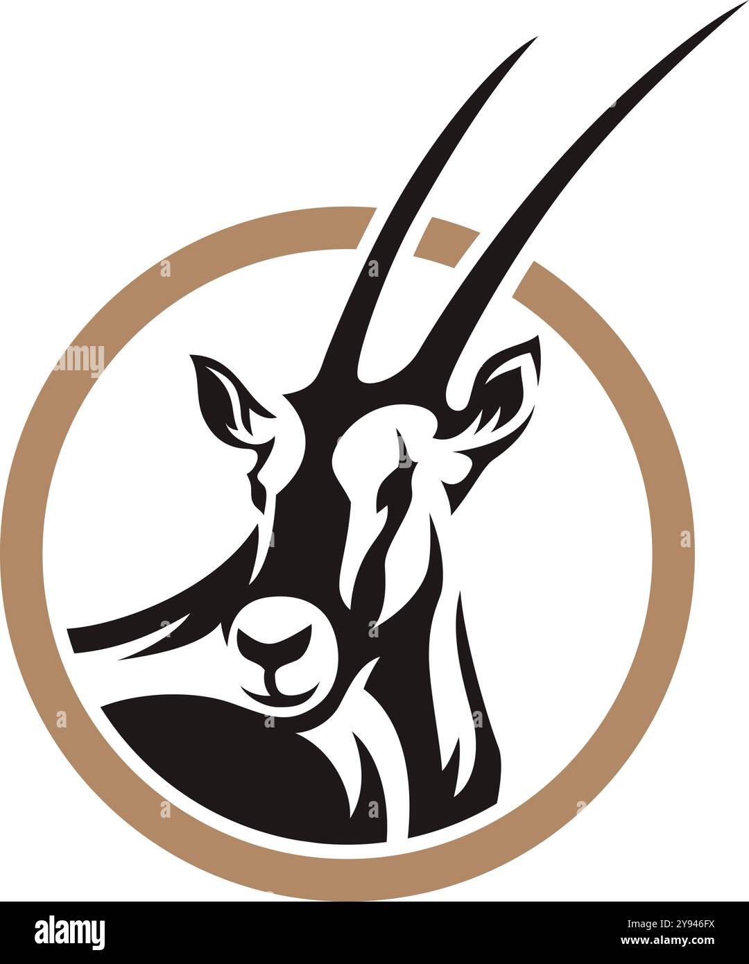 Das Logo Des Edelbok-Kopfes (Oryx Gazella) Stock Vektor