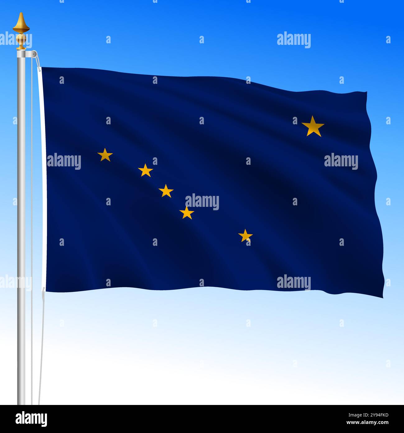 Alaska Bundesstaaten Flagge, Vereinigte Staaten von Amerika, Vektor-Illustration Stock Vektor