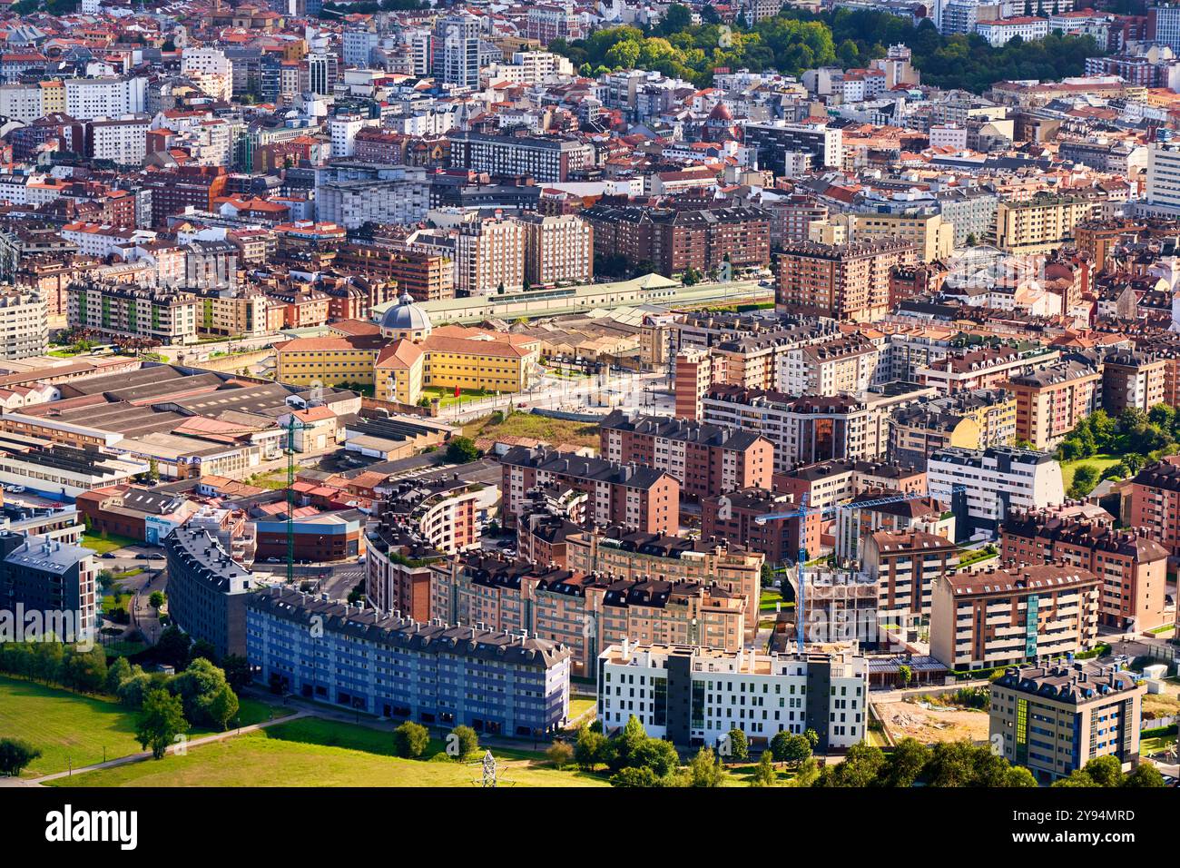 Allgemeine Ansicht von Oviedo vom Berg Naranco, Asturien, Spanien Stockfoto