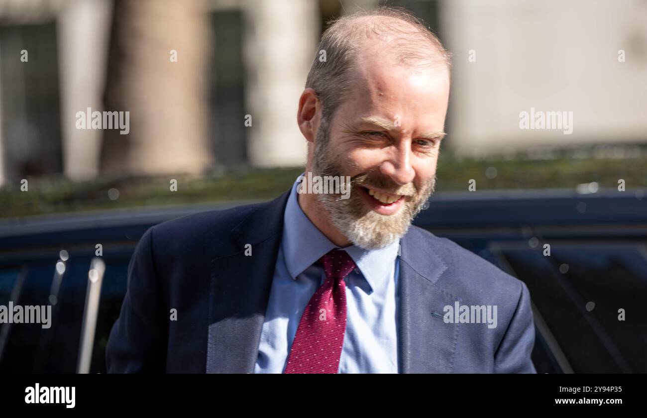 London, Großbritannien. Oktober 2024. Minister und Beamte im Kabinettsbüro 70 Whitehall London für den Nationalen Sicherheitsrat; Jonathan Reynolds, Wirtschaftssekretär, Credit: Ian Davidson/Alamy Live News Stockfoto
