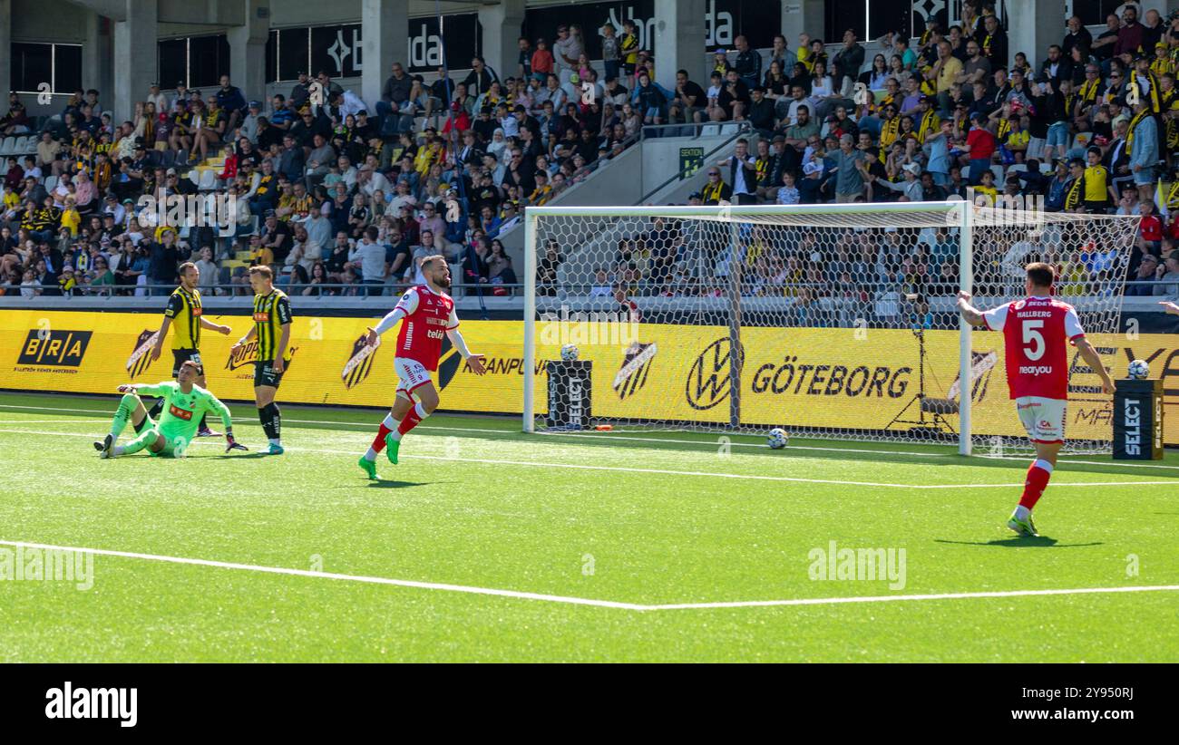 Göteborg, Schweden, 12. Mai 2024: Moment im Spiel zwischen BK Häcken und Kalmar FF. Endergebnis 3-1. Stockfoto