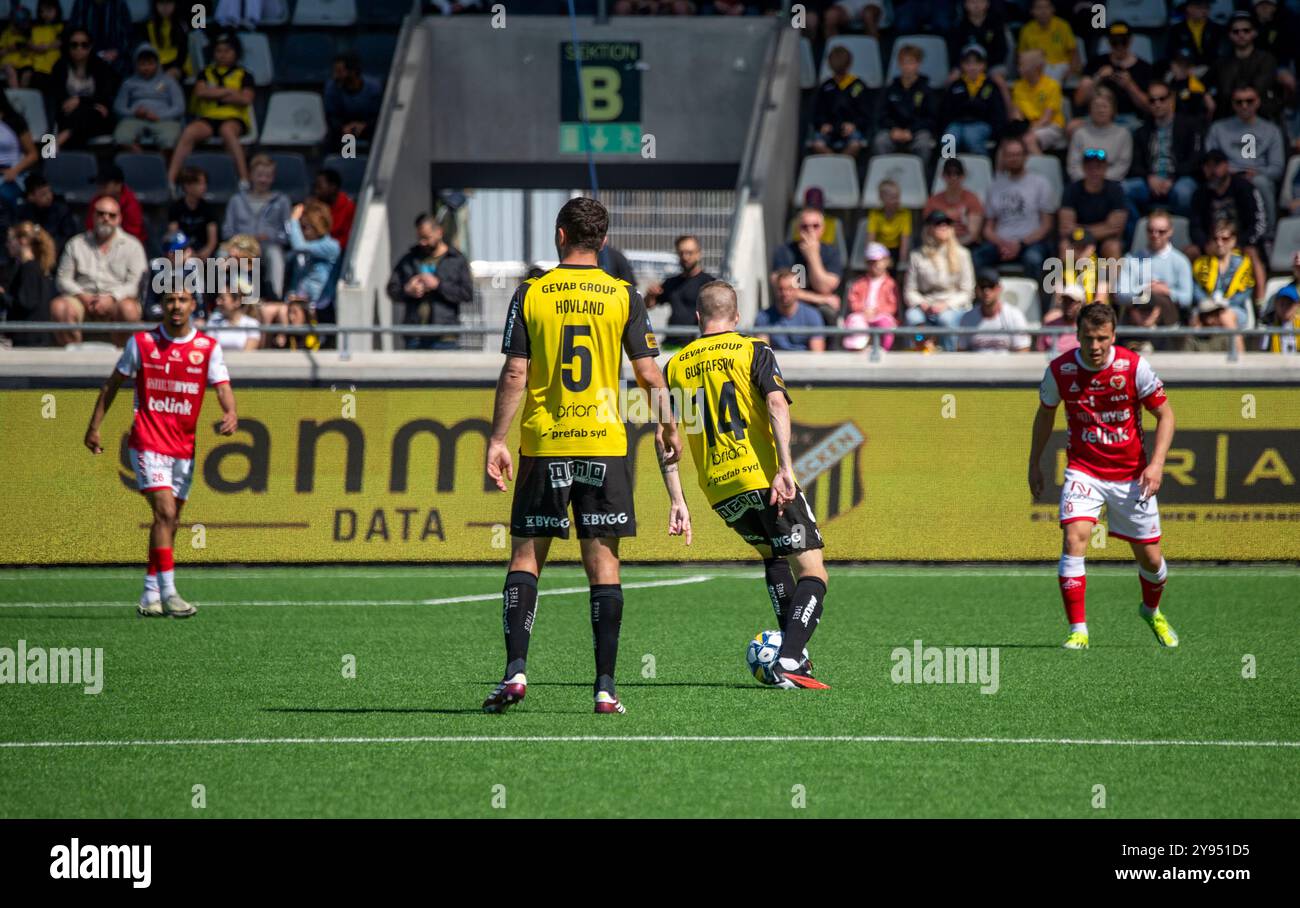 Göteborg, Schweden, 12. Mai 2024: Moment im Spiel zwischen BK Häcken und Kalmar FF. Endergebnis 3-1. Stockfoto