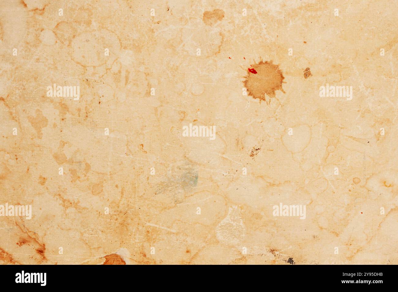 Strukturierte Papieroberfläche, neutraler Beigeton, Flecken, alter natürlicher Hintergrund Stockfoto