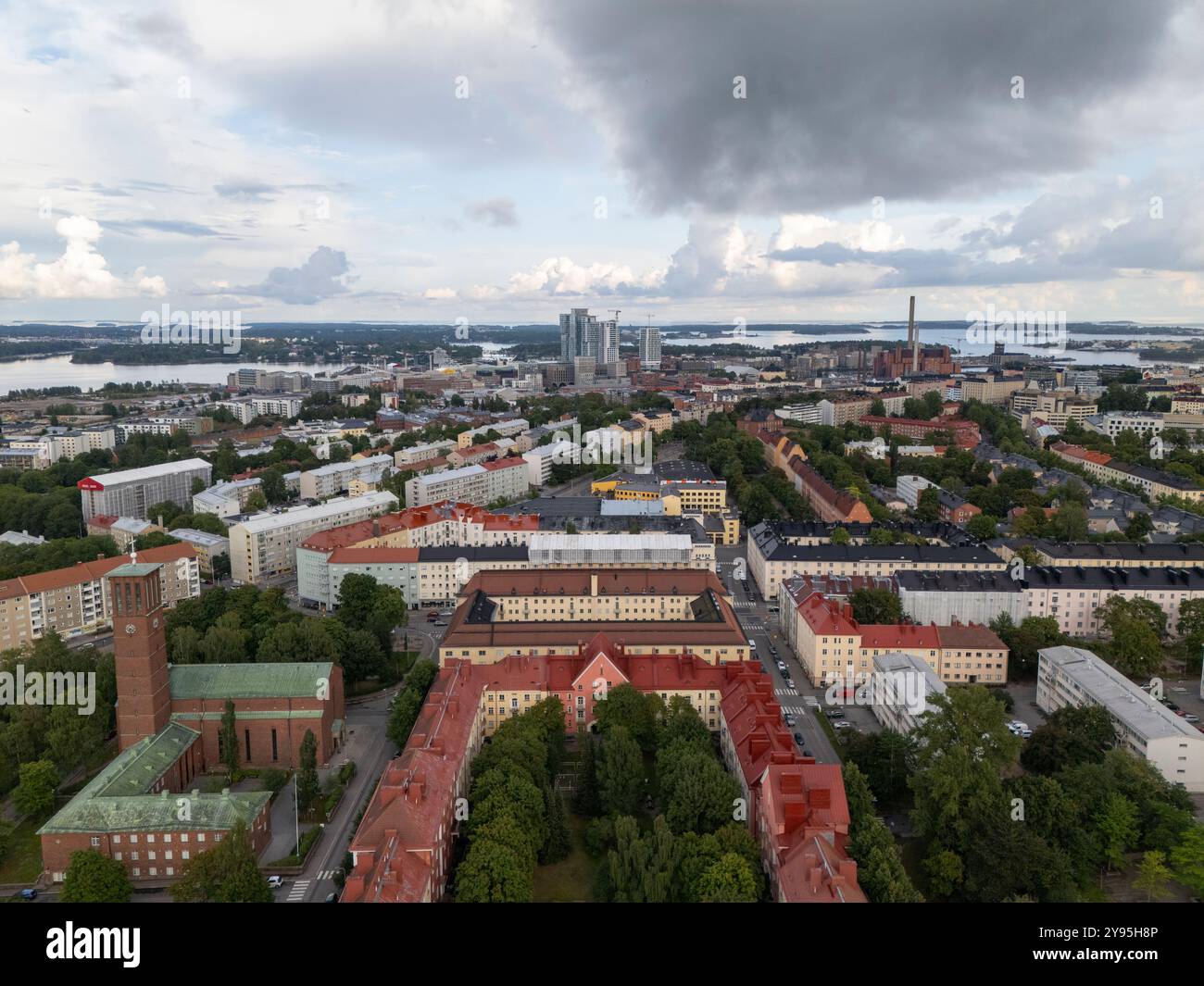 Helsinki City Block von der Luft entfernt Stockfoto