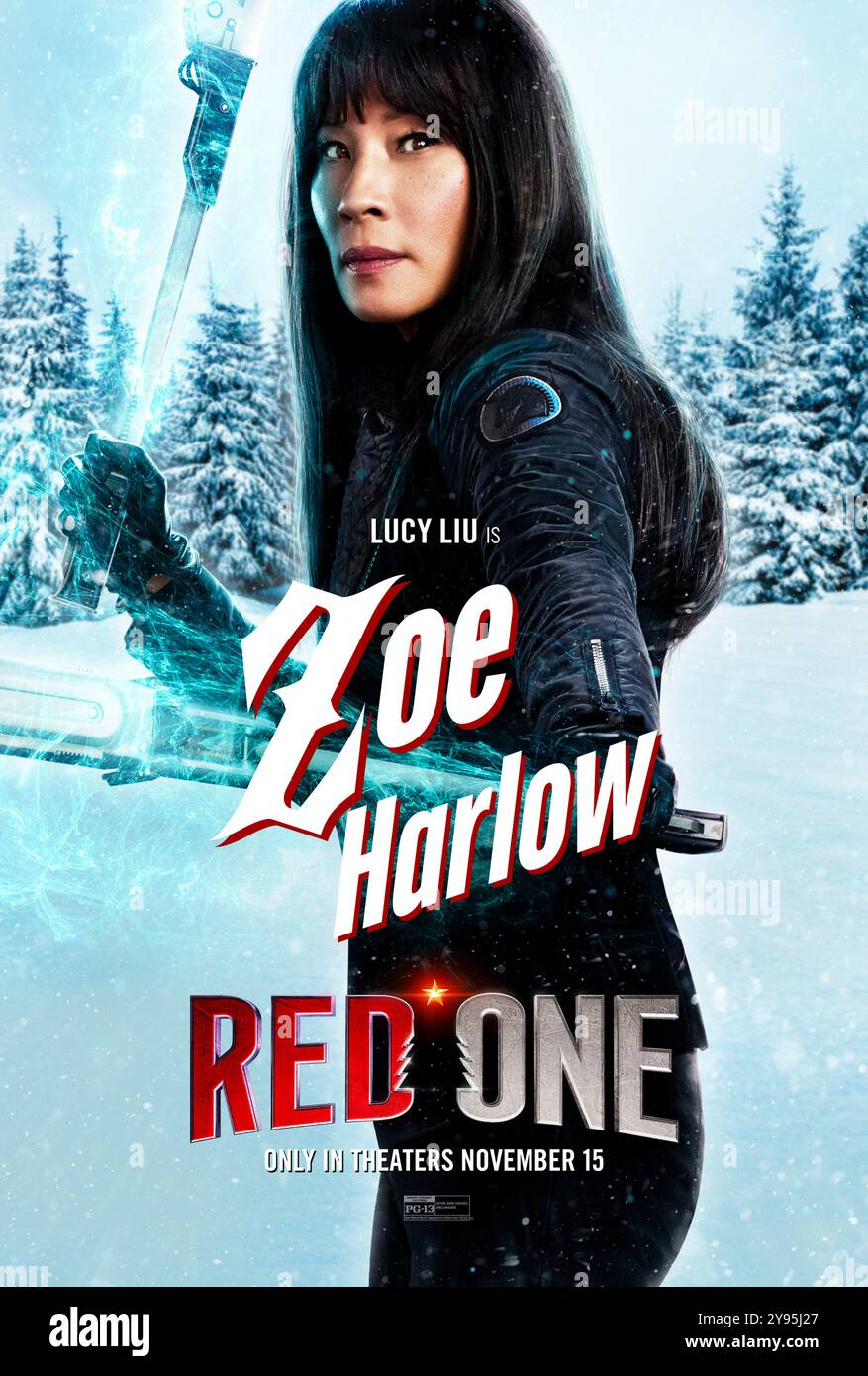 Red One (2024) von Jake Kasdan mit Lucy Liu als Zoe Harlow. Ein aufregendes Abenteuer, um den Weihnachtsmann zu retten und die Weihnachtszeit zu retten. Poster mit US-Zeichen ***NUR FÜR REDAKTIONELLE ZWECKE***. Quelle: BFA/Amazon Studios Stockfoto