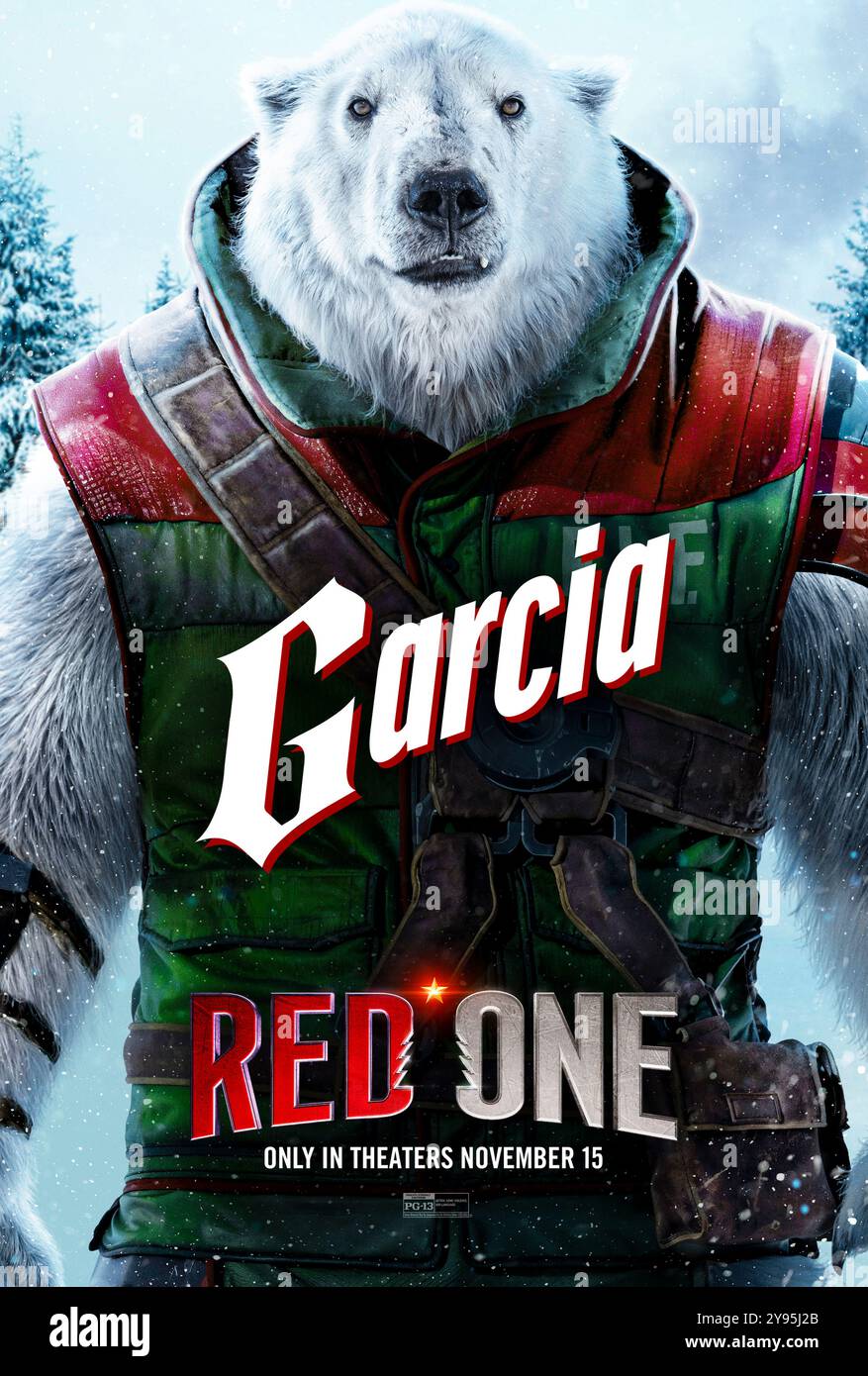 Red One (2024) Regie führte Jake Kasdan und Einführung von Garcia, gesungen von Reinaldo Faberlle. Nachdem der Weihnachtsmann entführt wurde, entfaltet sich eine gewagte Mission, um Weihnachten zu retten. Poster mit US-Zeichen ***NUR FÜR REDAKTIONELLE ZWECKE***. Quelle: BFA/Amazon Studios Stockfoto