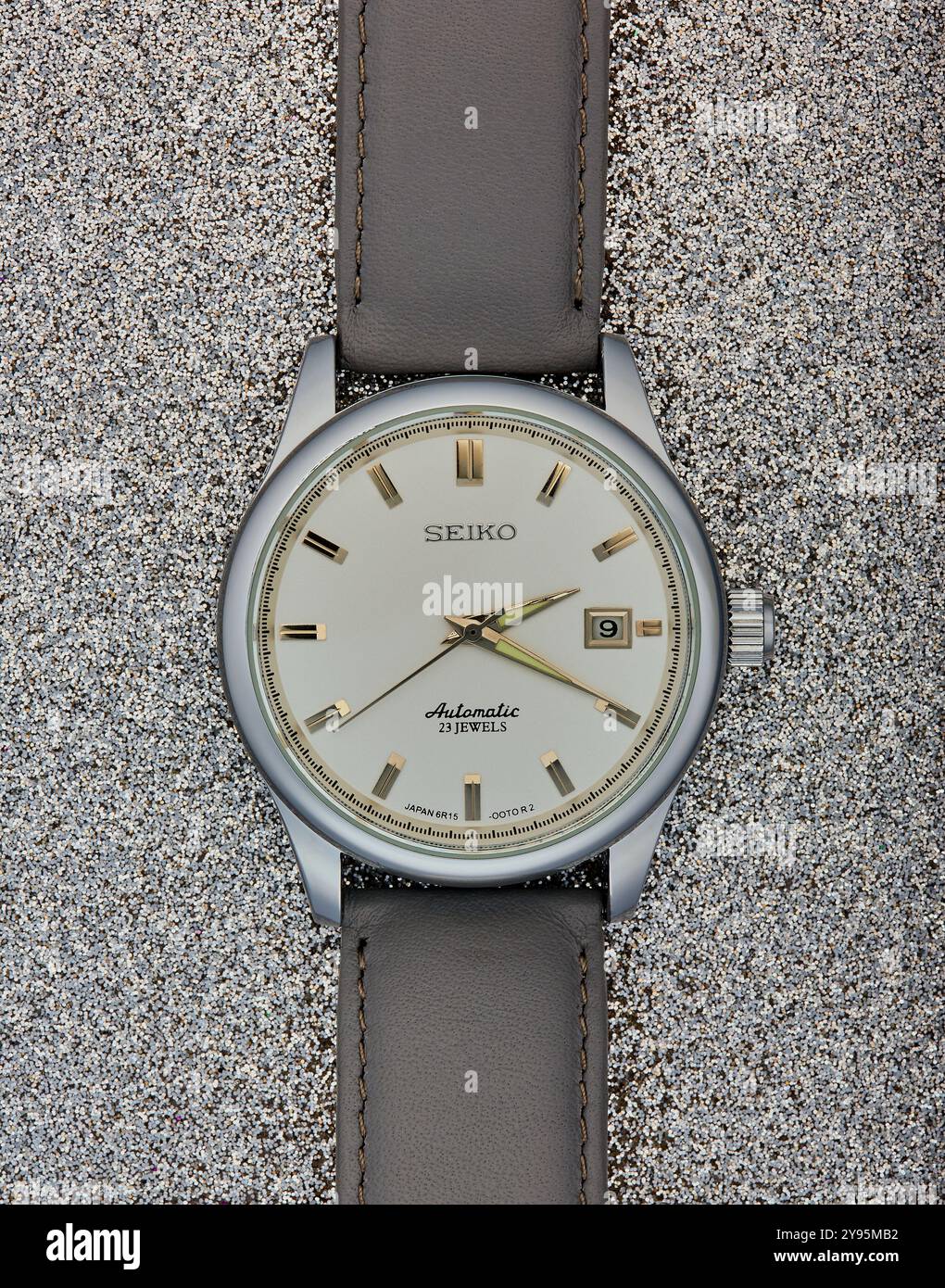 Mansfield,Nottingham,Vereinigtes Königreich,2023:Studio-Produktbild einer Seiko-Uhr. Stockfoto