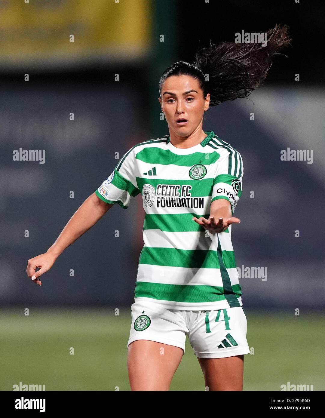 Celtic's Shannon McGregor während der UEFA Women's Champions League, Gruppenspiel im New Douglas Park, Hamilton. Bilddatum: Dienstag, 8. Oktober 2024. Stockfoto