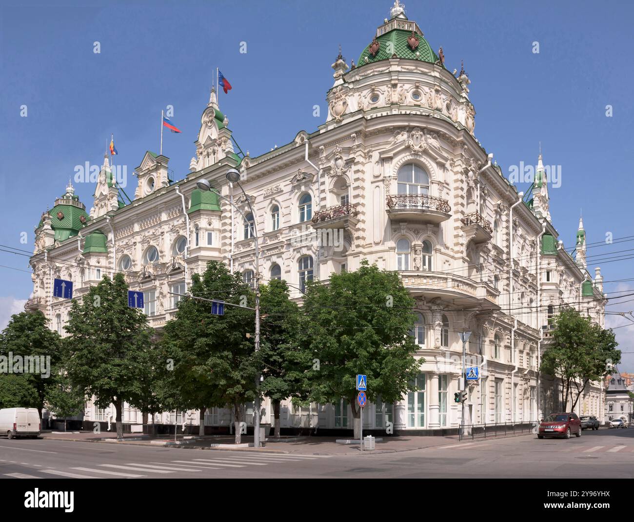 Das Gebäude der City Duma (Stadthaus) - das Gebäude in Rostow am Don, erbaut 1899 vom Architekten A. Pomerantsev. Eine der größten architektonischen Einrichtungen Stockfoto