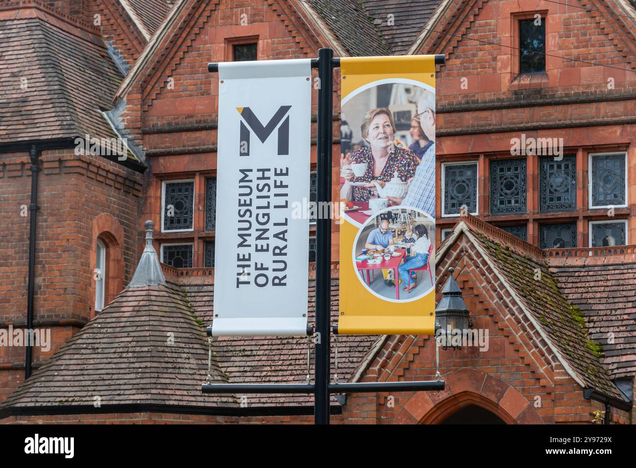 Das Museum of English Rural Life (MERL) an der University of Reading, Berkshire, England, Großbritannien, Signage Stockfoto