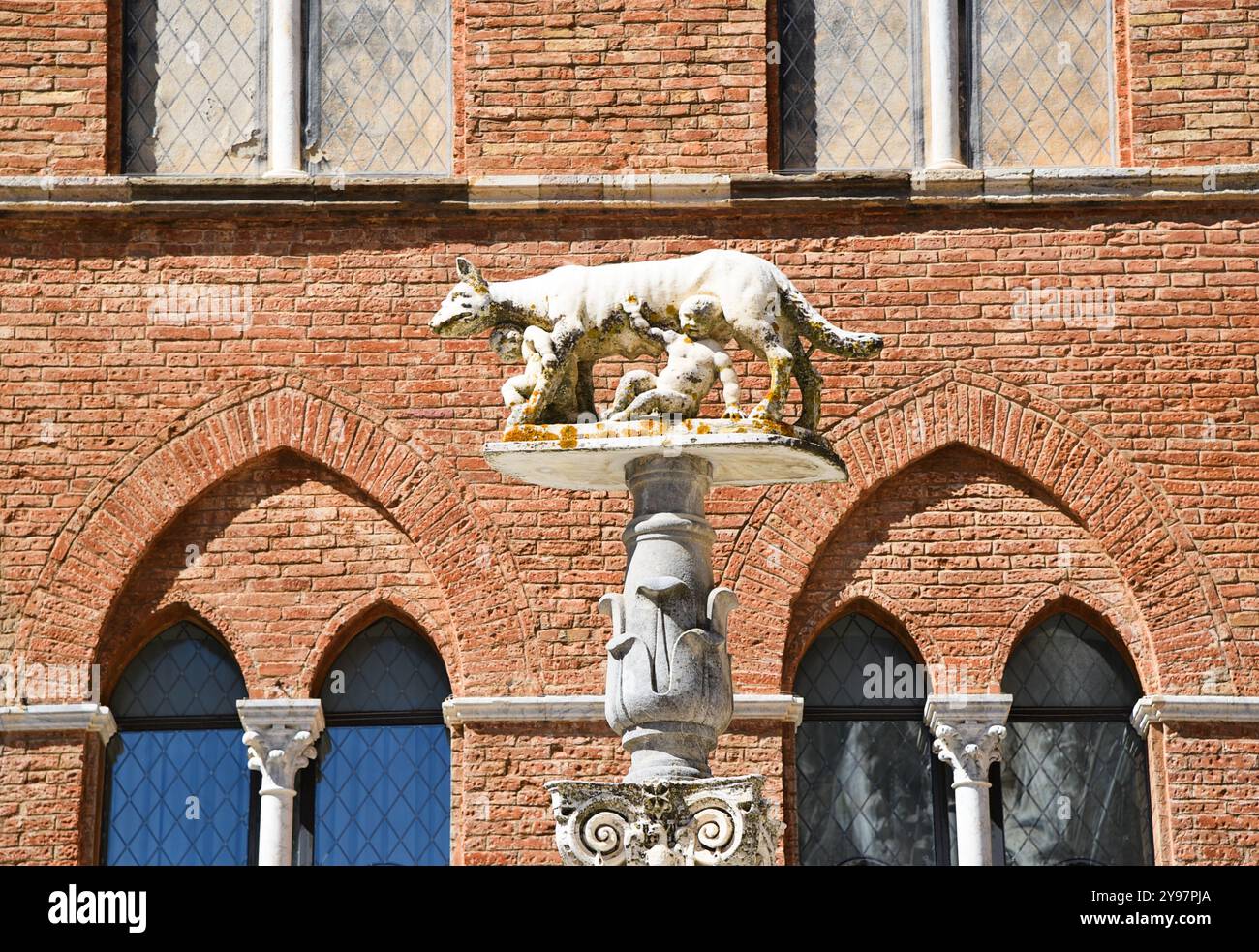 Siena, Italien. September 2024. remus und Romulus, die Gründer von Rom, Italien. Hochwertige Fotos Stockfoto