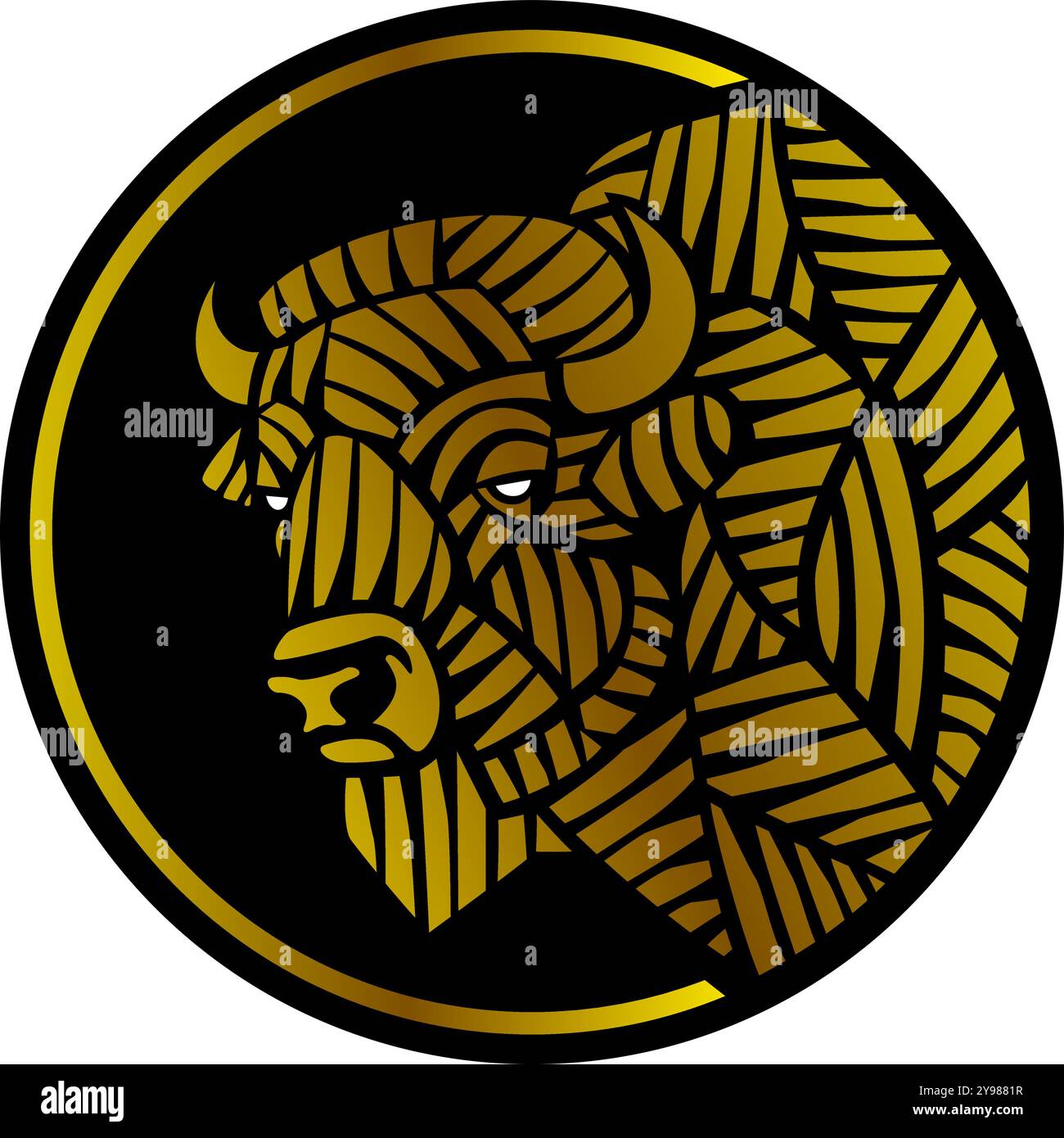 Abstrakte einzigartige Illustration von Bison Stock Vektor