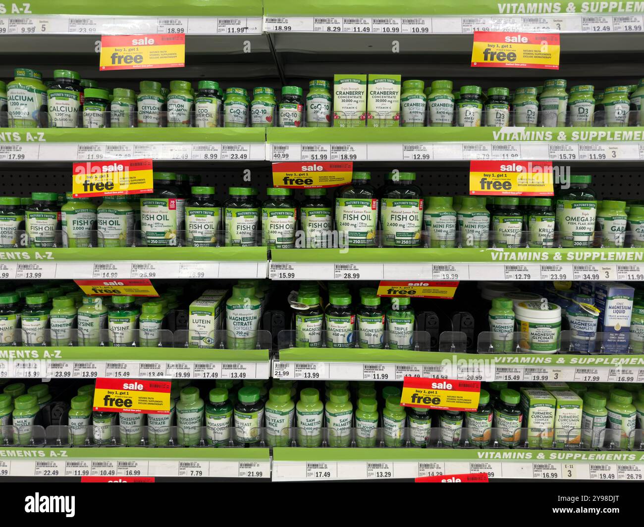 Gesundheits- und Wellness-Ergänzungen in einem Meijer-Geschäft Stockfoto