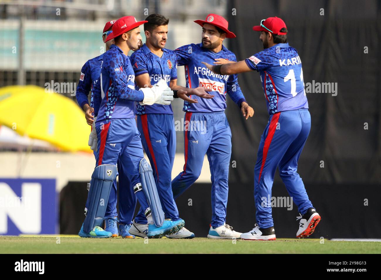 Bangladesch und Afghanistan, zweites T20-Spiel zweier Matches im Sher-e-Bangla National Cricket Stadium in Mirpur, Dhaka, Bangladesch, 05. März, Stockfoto