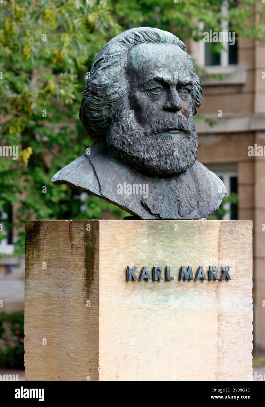 Karl Marx Buste/ Skulptur, Dessau (nur für redaktionelle Verwendung. Keine Werbung. Referenzdatenbank: http://www.360-berlin.de. © Jens Knappe. Bildq Stockfoto
