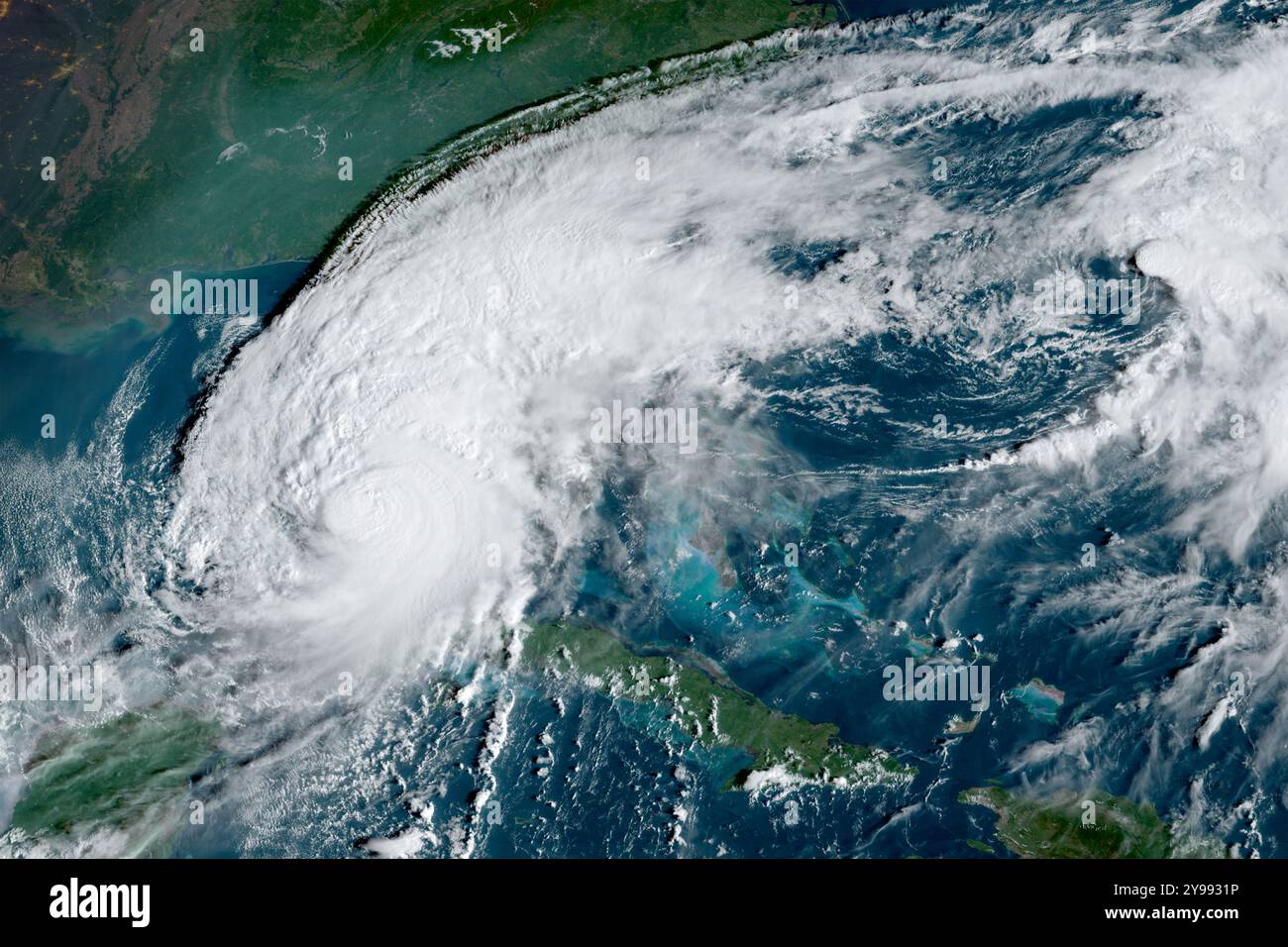 Hurrikan Milton im Golf von Mexiko, der sich Florida am Mittwochmorgen, dem 9. Oktober 2024 nähert. (USA) Stockfoto