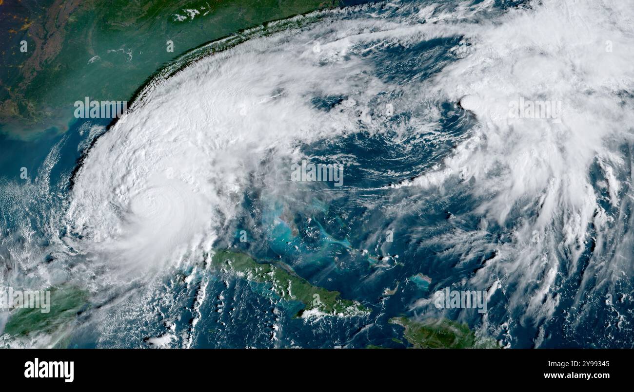 Hurrikan Milton im Golf von Mexiko, der sich Florida am Mittwochmorgen, dem 9. Oktober 2024 nähert. (USA) Stockfoto