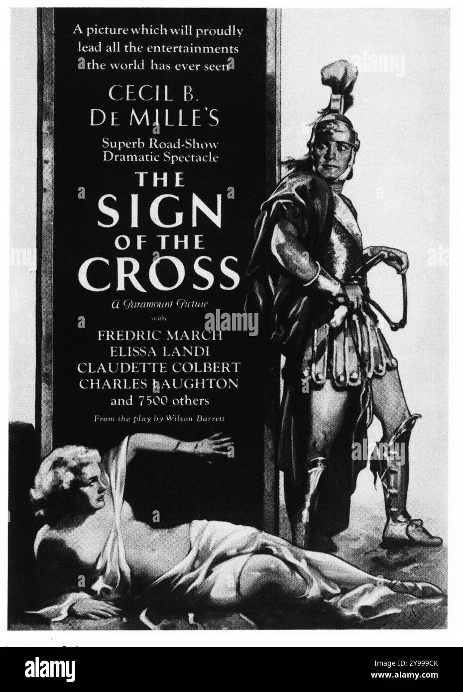 1932 Filmposter das Zeichen des Kreuzes. Regie führte Cecil B. DeMille und erschien bei Paramount Pictures; die Stars Fredric March, Elissa Landi Stockfoto