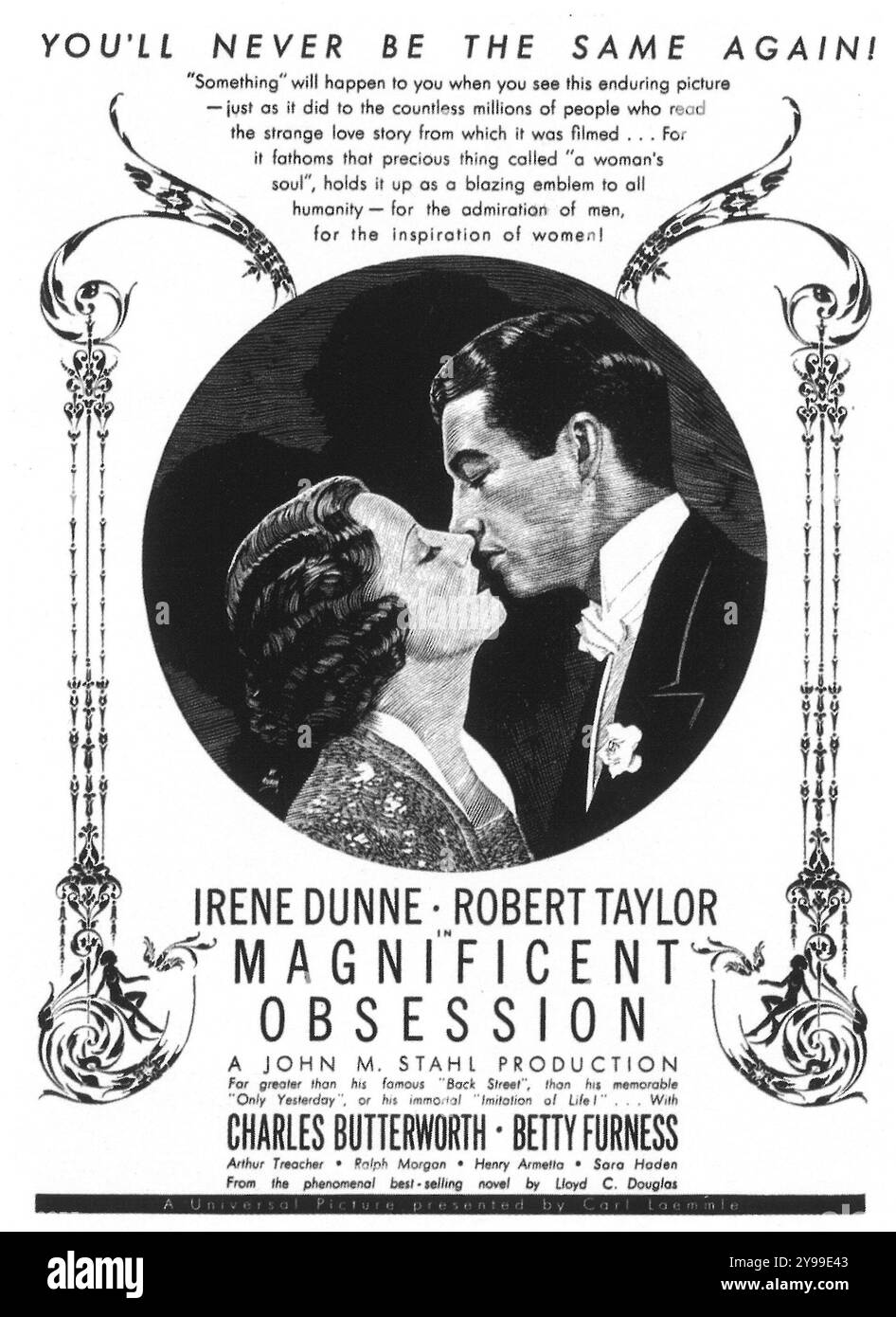 1935 Poster mit fantastischem Obsession-Film. Regie: John M. Stahl; mit Irene Dunne, Robert Taylor Stockfoto