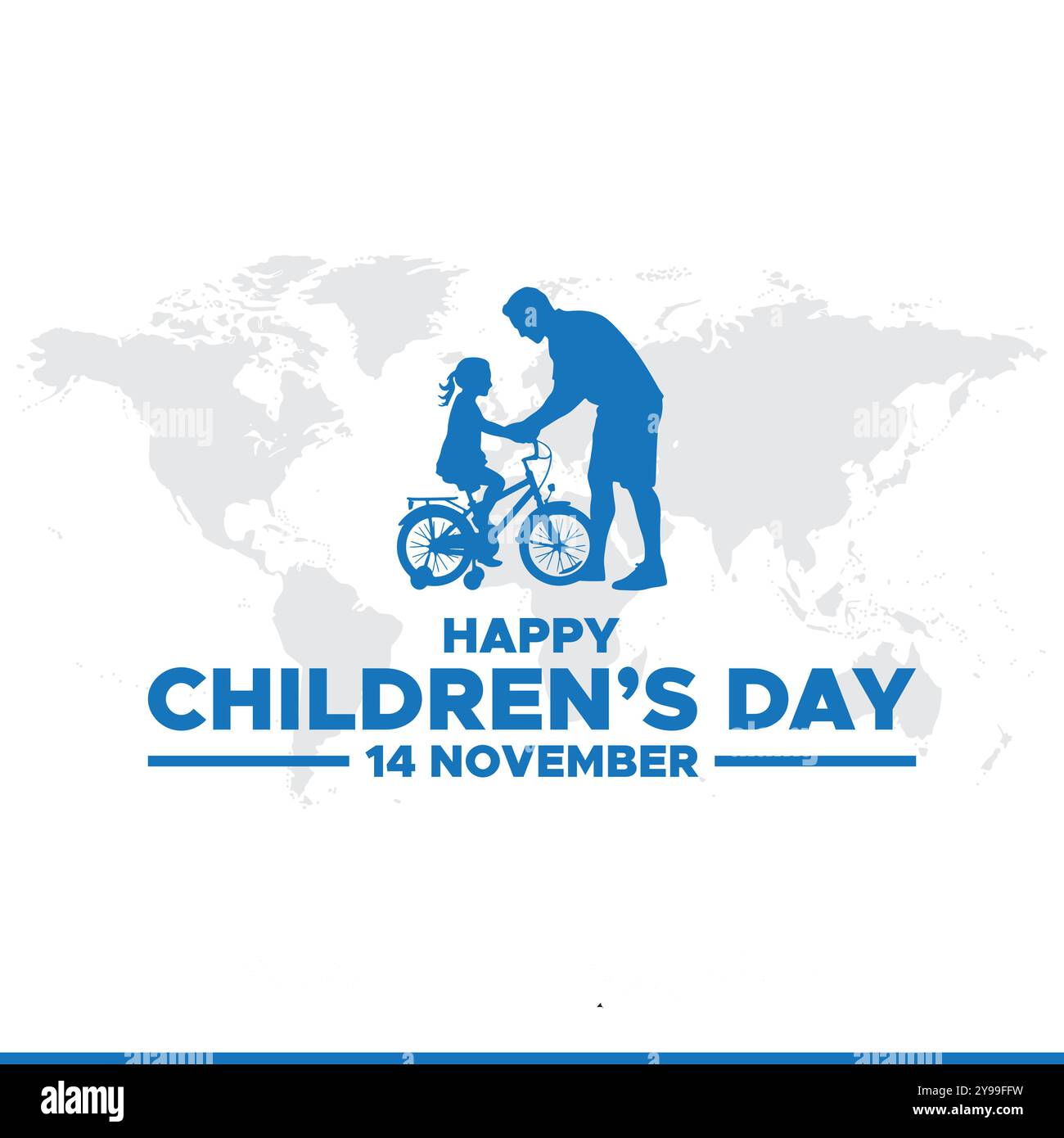 Happy Childrens Day, 14 November, Grußkarte, Stock Illustration, Vektorgrafik Childrens Day, Happy Childrens Day editierbare Vorlage. Stock Vektor