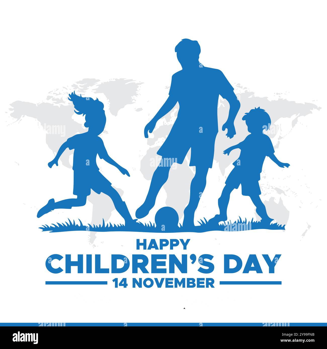 Happy Childrens Day, 14 November, Grußkarte, Stock Illustration, Vektorgrafik Childrens Day, Happy Childrens Day editierbare Vorlage. Stock Vektor