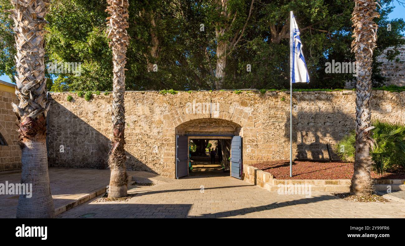 Der Eingang zur Hospitallerianischen Zitadelle in Akko, Israel, Naher Osten Stockfoto