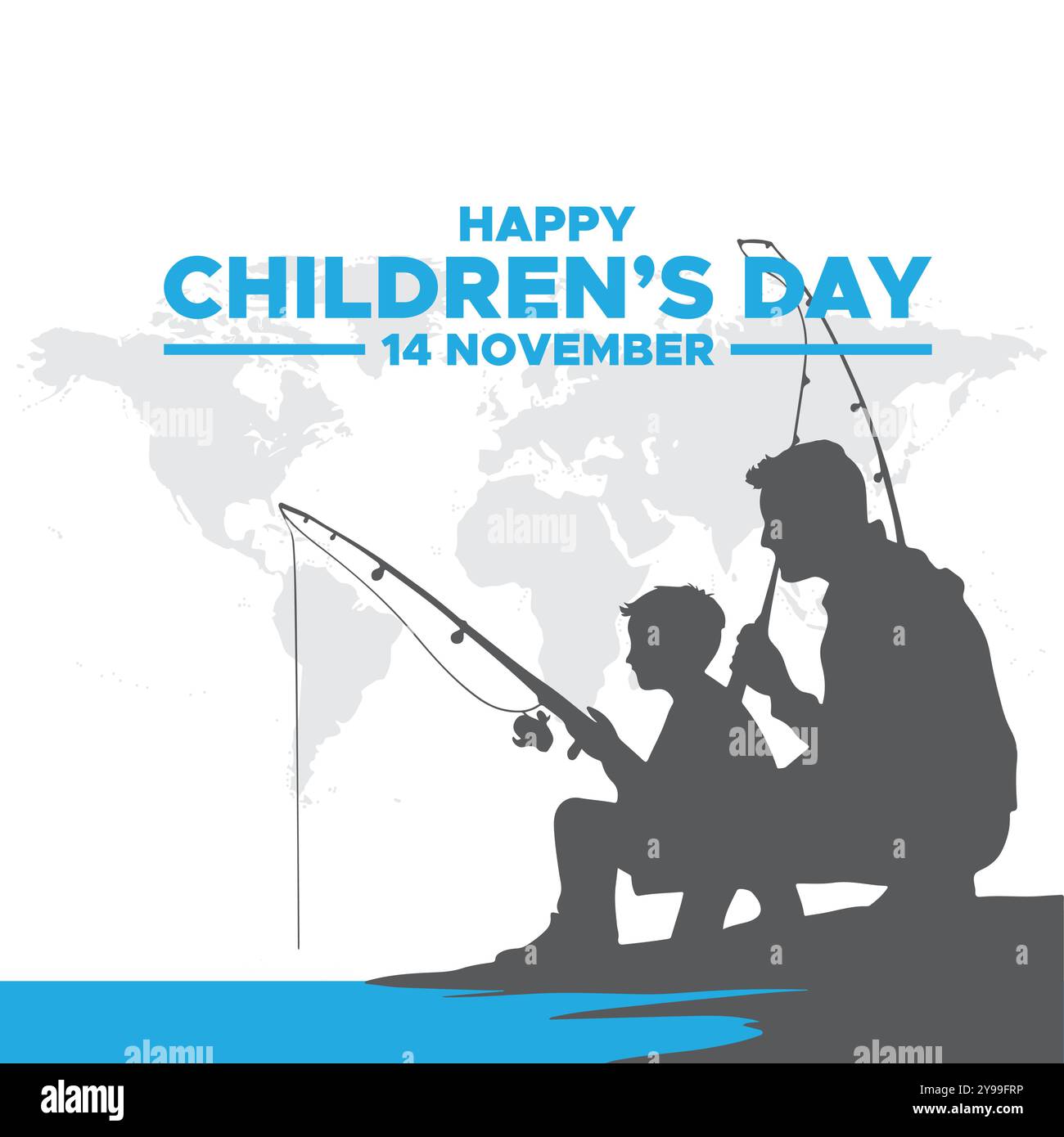 Happy Childrens Day, 14 November, Grußkarte, Stock Illustration, Vektorgrafik Childrens Day, Happy Childrens Day editierbare Vorlage. Stock Vektor