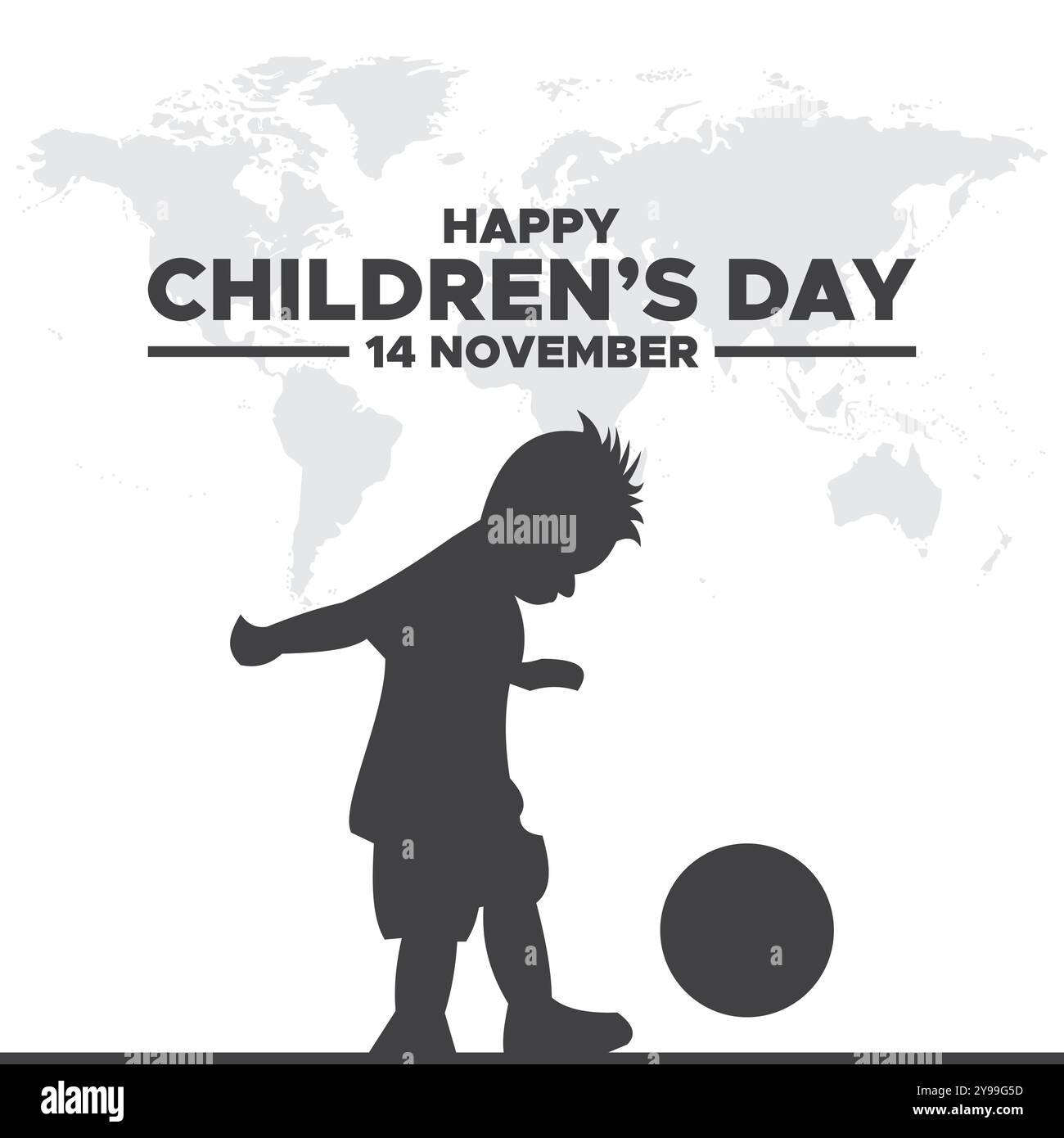 Happy Childrens Day, 14 November, Grußkarte, Stock Illustration, Vektorgrafik Childrens Day, Happy Childrens Day editierbare Vorlage. Stock Vektor