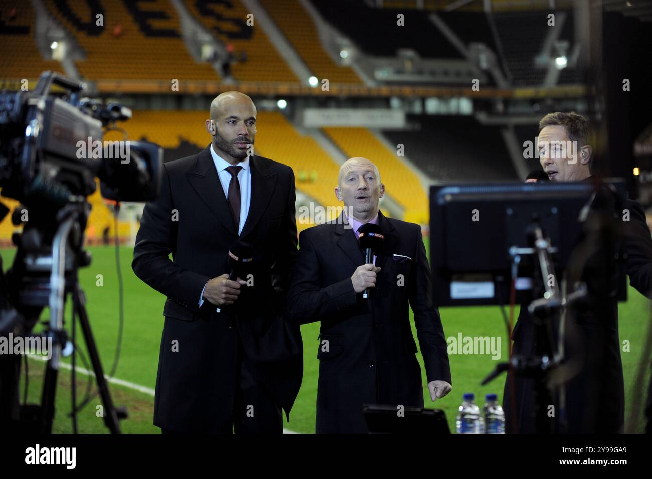 Matt Murray und Ian Holloway arbeiten für Sky Sports bei der Sky Bet Championship - Wolverhampton Wanderers / Nottingham Forest 12/12/2015 Stockfoto