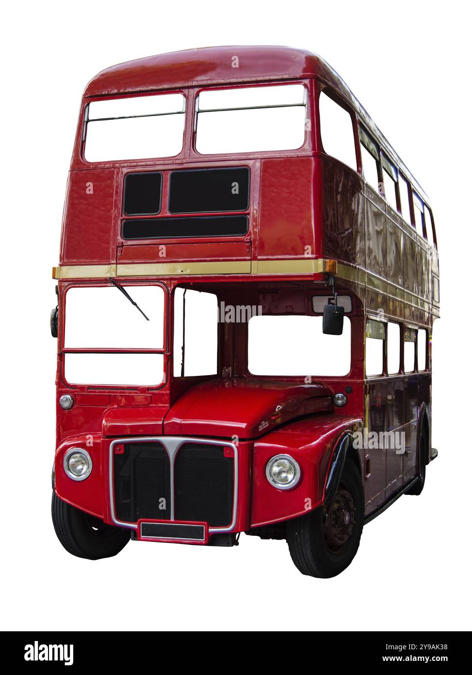 Isolierter Vintage Red London Routemaster Doppeldeckerbus (Mit Clipping Path) Stockfoto