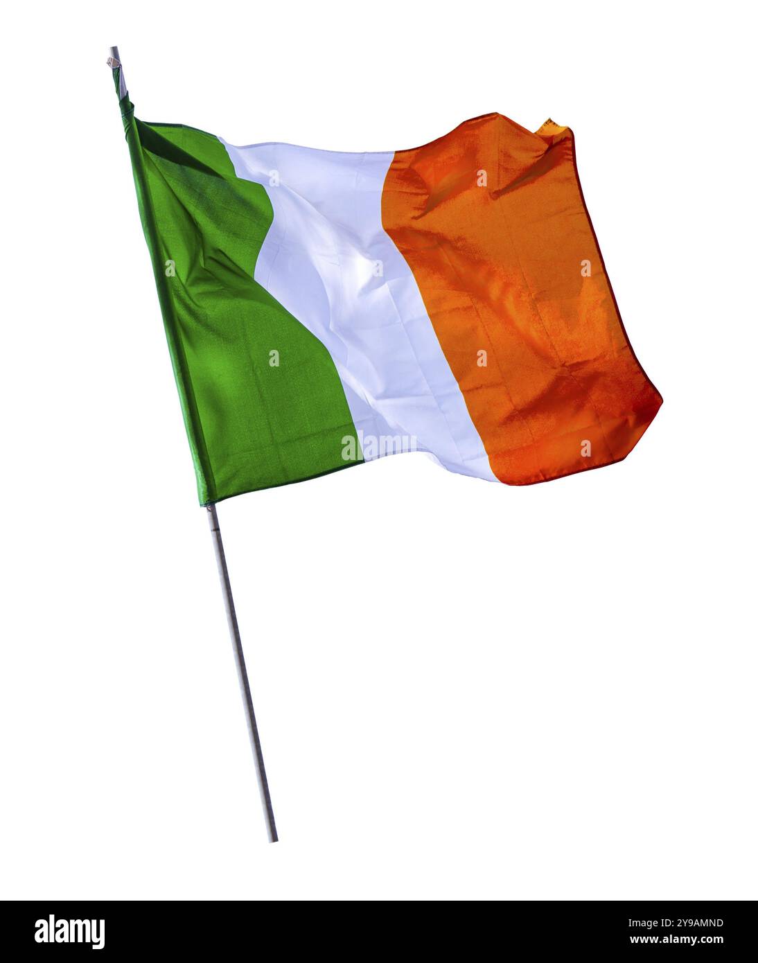 Isolierte irische Flagge auf EINEM Pole Stockfoto