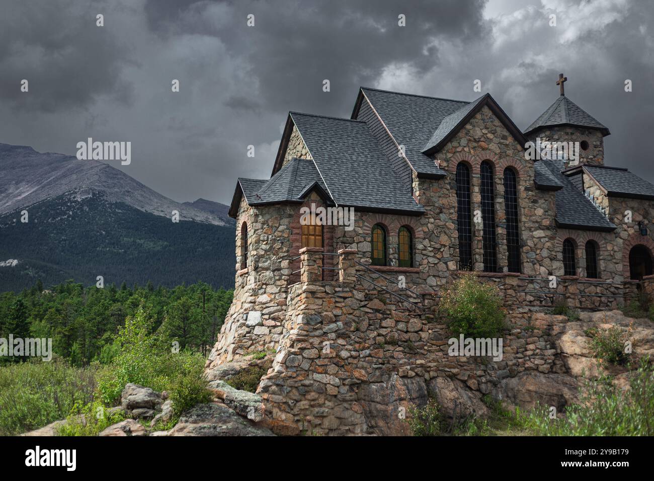 Katharinenkapelle auf dem Felsen Stockfoto